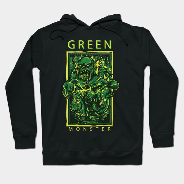 Green Monster Hoodie by Pixel Poetry